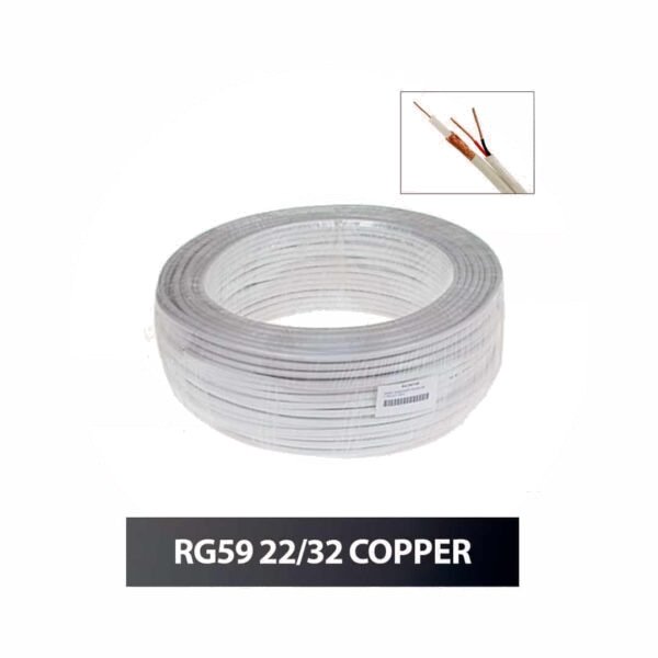 CCTV Cable Roll PVC Pure Copper 80 Yards - RG59 22/32 Copper